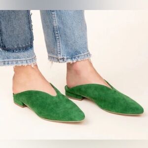 Charlotte Stone green Calvin Mules